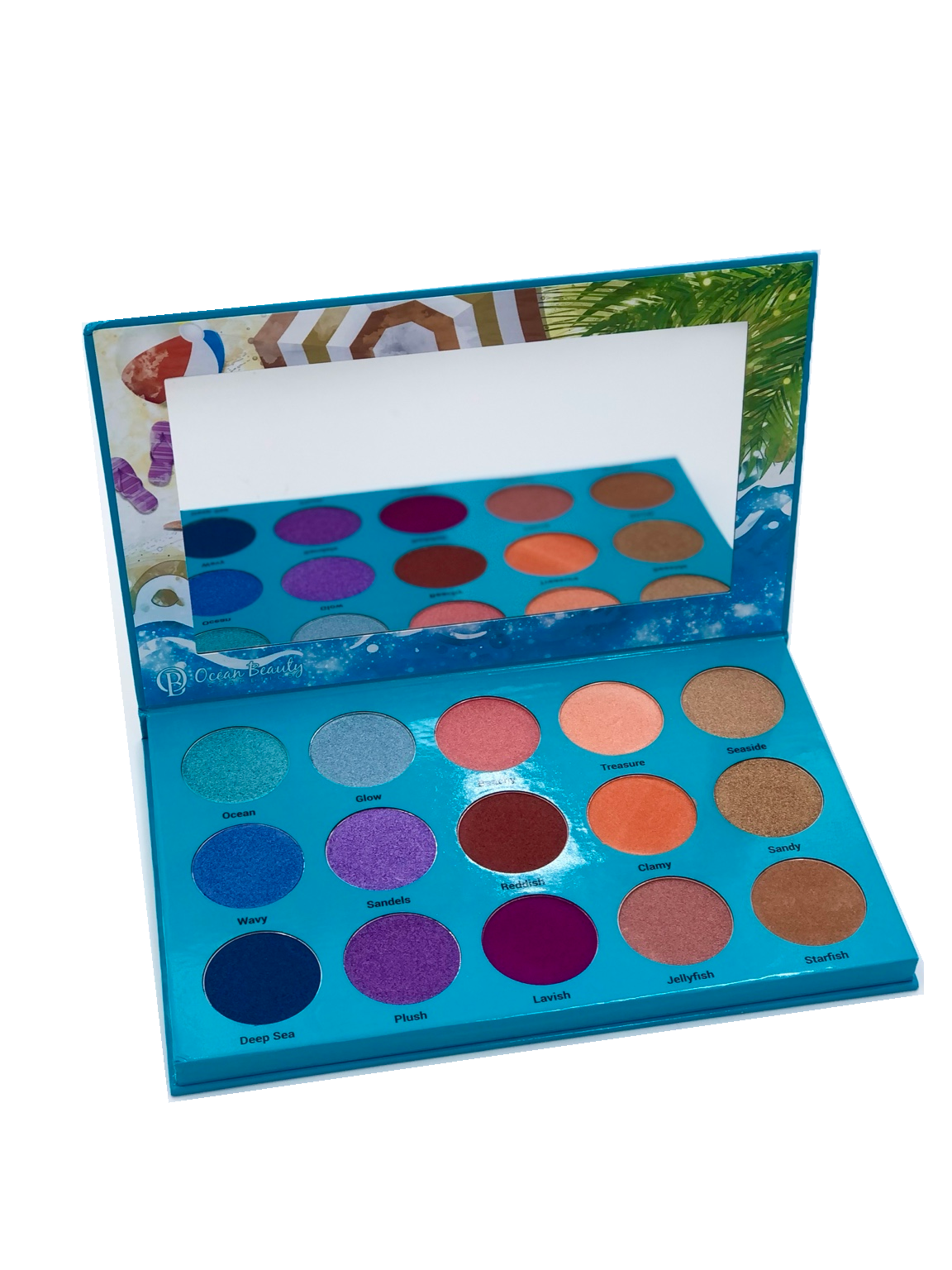 Ocean Beauty Cosmetics Beachy original product photo on white background, open palette