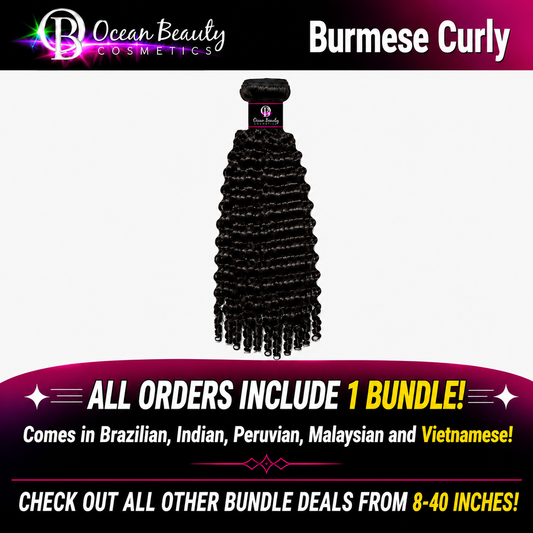 Burmese Curly Virgin Human Hair Bundle by Ocean Beauty Cosmetics