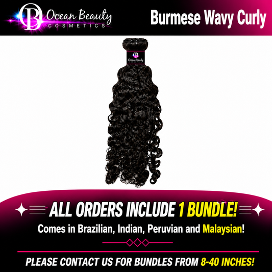 Burmese Wavy Curly Virgin Human Hair Bundle by Ocean Beauty Cosmetics