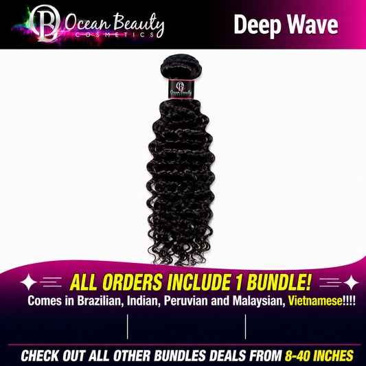 Deep Wave Virgin Human Hair Bundle by Ocean Beauty Cosmetics