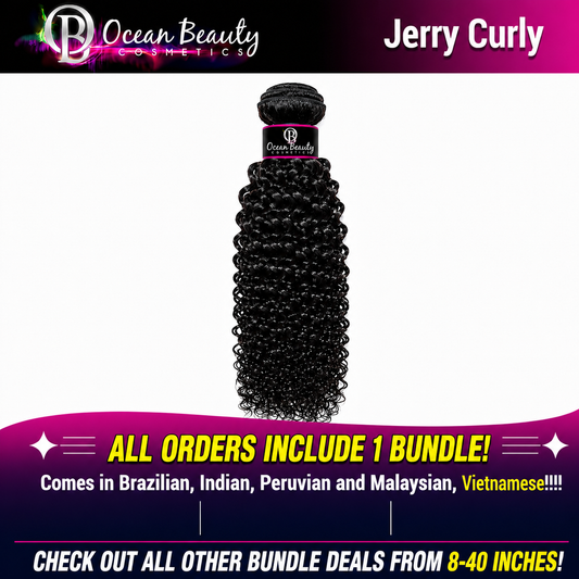 Jerry Curly Virgin Human Hair Bundle by Ocean Beauty Cosmetics