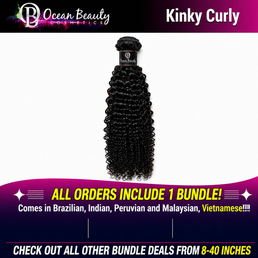 Kinky Curly Virgin Human Hair Bundle by Ocean Beauty Cosmetics