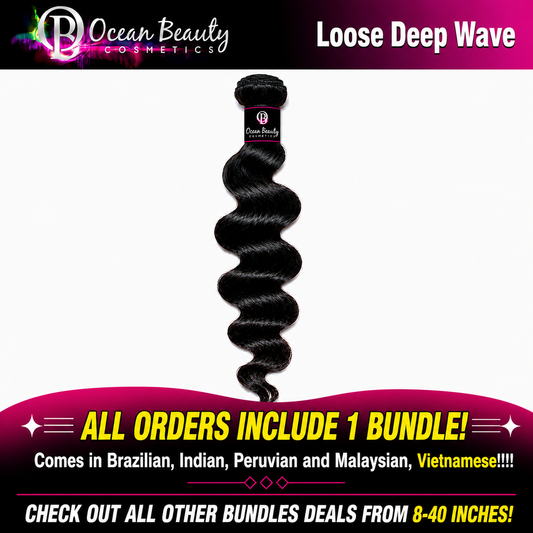 Loose Deep Wave Virgin Human Hair Bundle by Ocean Beauty Cosmetics