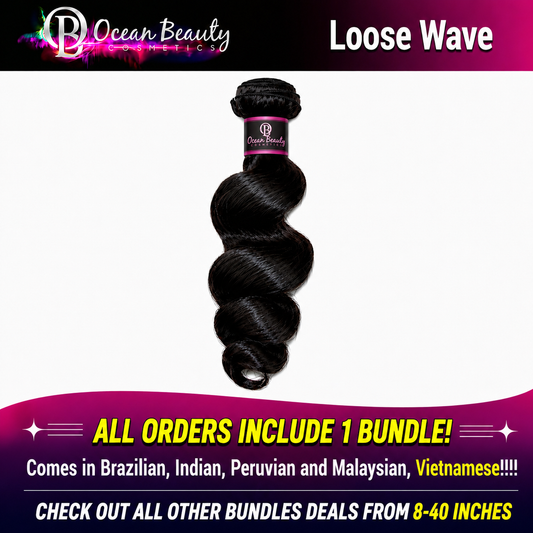 Loose Wave Virgin Human Hair Bundle by Ocean Beauty Cosmetics