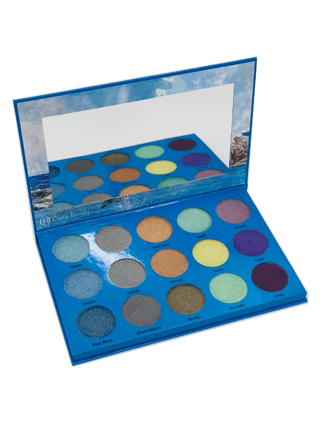 Ocean Beauty Cosmetics Dolphy original product photo on white background, open palette