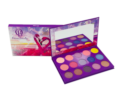 Ocean Beauty Cosmetics Flamingy original product photo on white background, palette with packaging