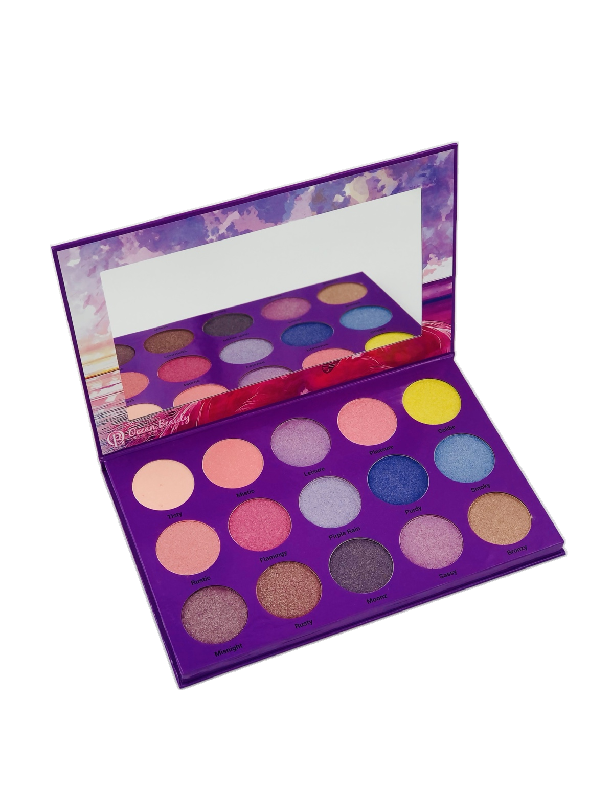 Ocean Beauty Cosmetics Flamingy original product photo on white background, open palette