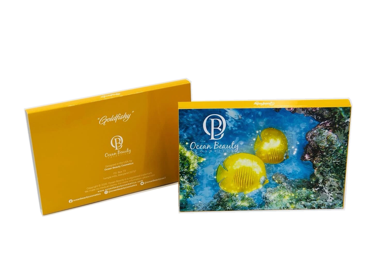 Ocean Beauty Cosmetics Goldfishy original product photo on white background, illustrated packaging