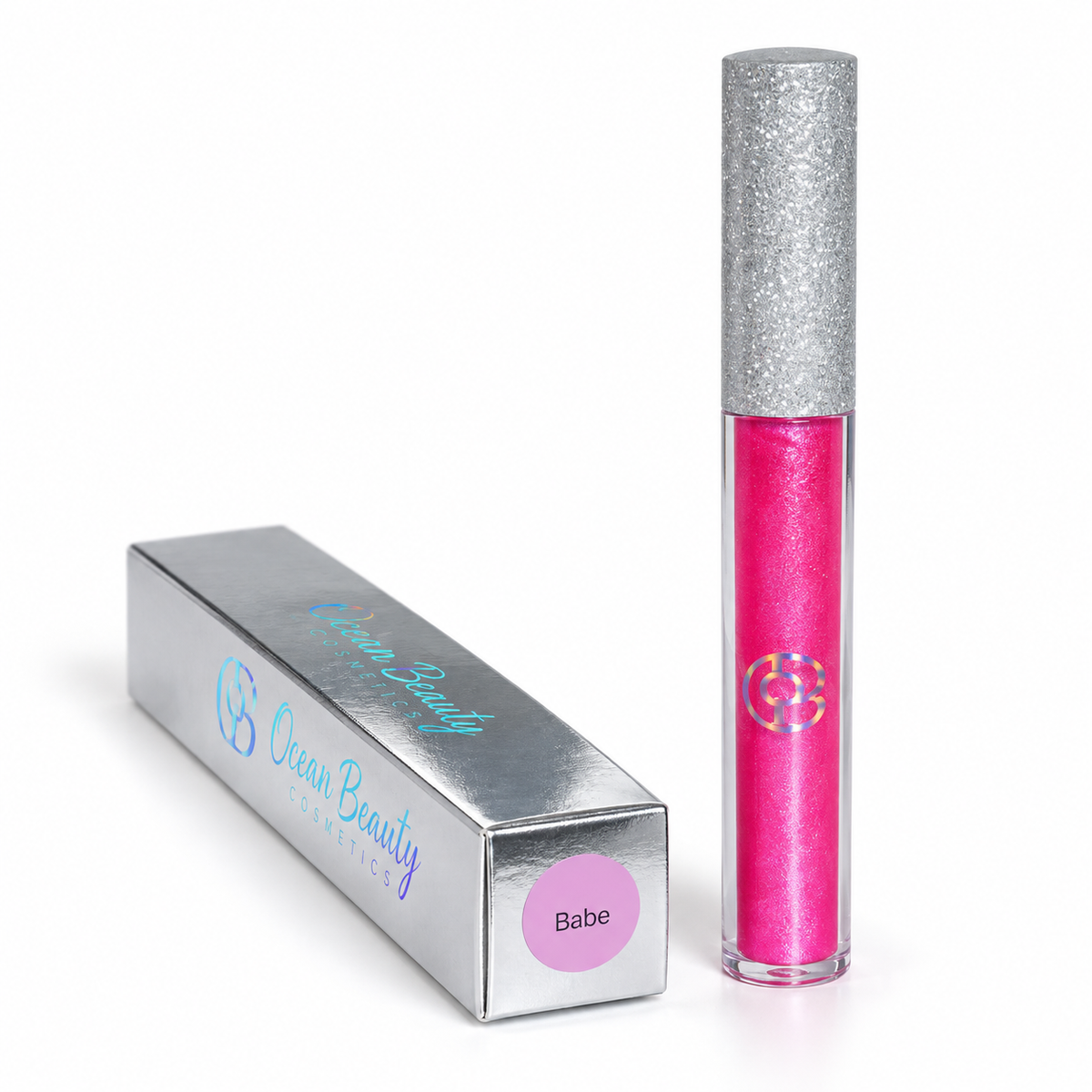 Ocean Beauty Strobe Lip Gloss in Babe, angled box view