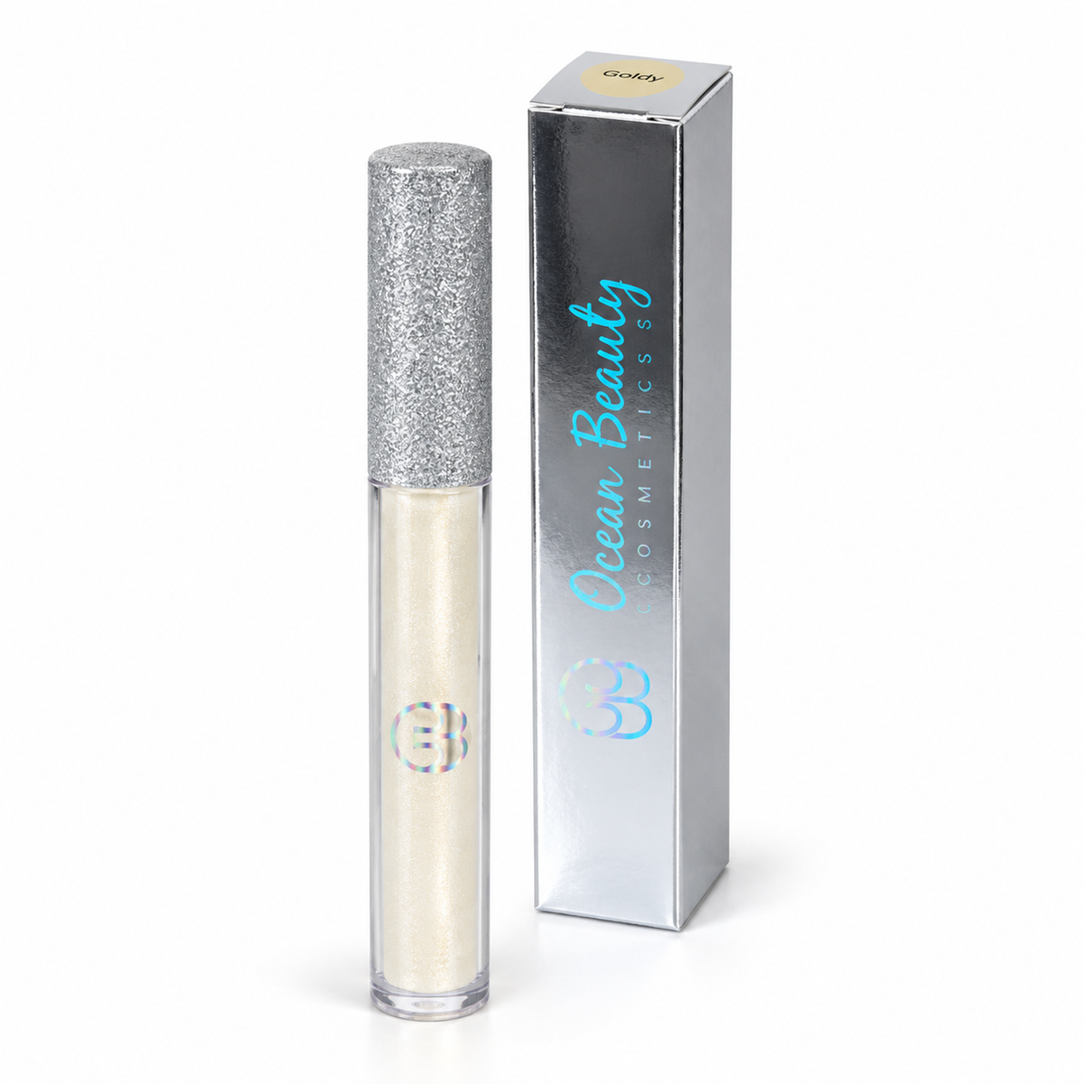 Ocean Beauty Strobe Lip Gloss in Goldy, elevated view