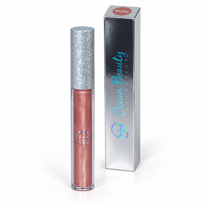 Ocean Beauty Strobe Lip Gloss in Muddy, elevated view
