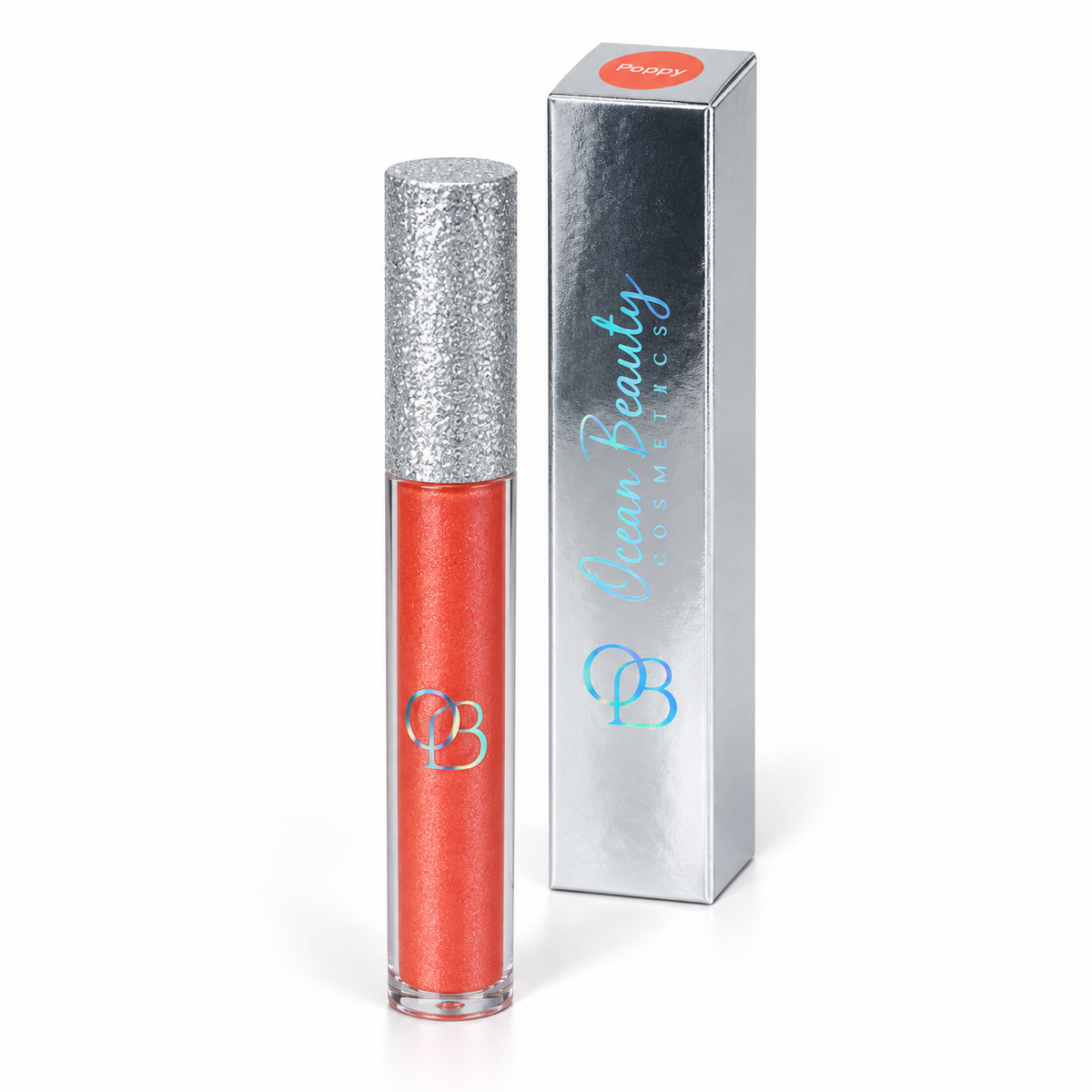 Ocean Beauty Strobe Lip Gloss in Poppy, elevated view