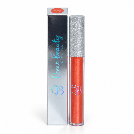 Ocean Beauty Strobe Lip Gloss in Poppy, front view