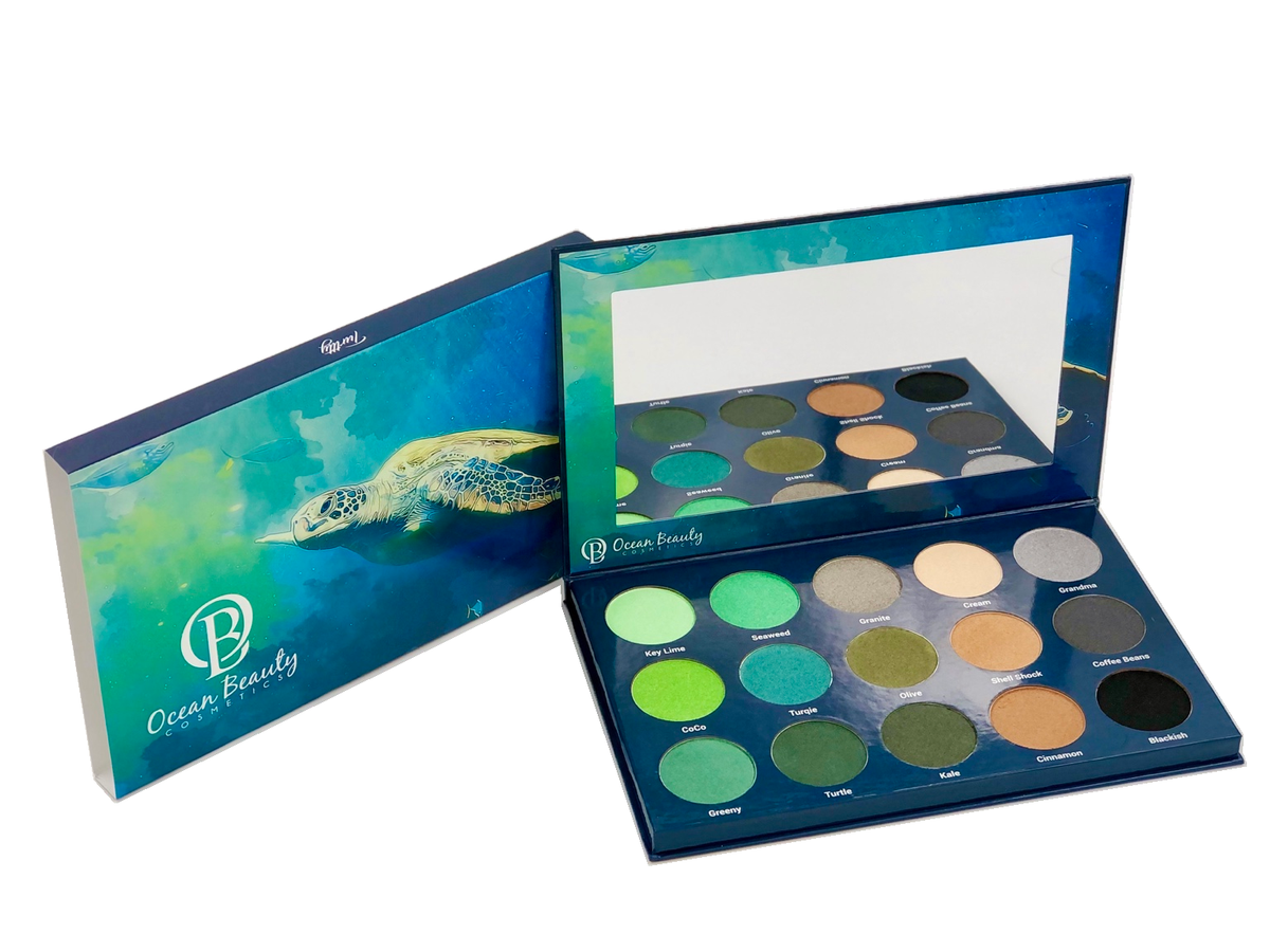 Ocean Beauty Cosmetics Turtlty original product photo on white background, palette with packaging