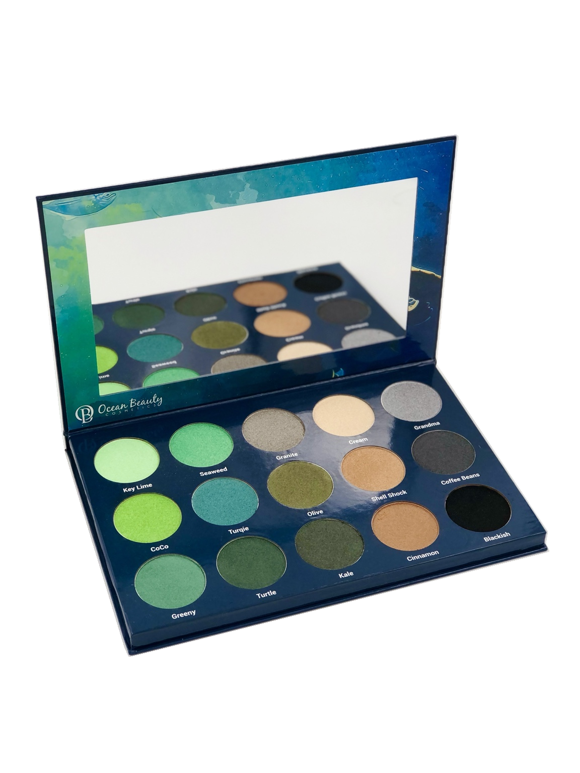 Ocean Beauty Cosmetics Turtlty original product photo on white background, open palette